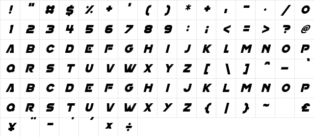 House On Mars Italic Character Map House On Mars Italic Character Map