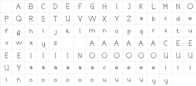 NICOLLS DEMO Regular Character Map NICOLLS DEMO Regular Character Map