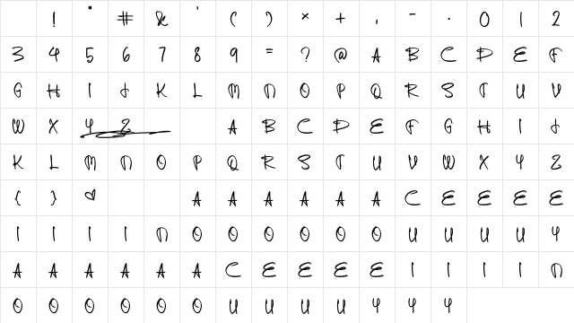 ENJOYABLE Regular Character Map