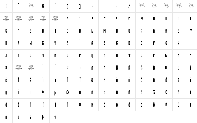 Garreng Personal Use Regular Character Map Garreng Personal Use Regular Character Map