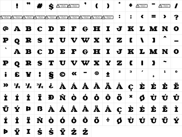 Oldish PERSONAL USE ONLY! Regular Character Map Oldish PERSONAL USE ONLY! Regular Character Map