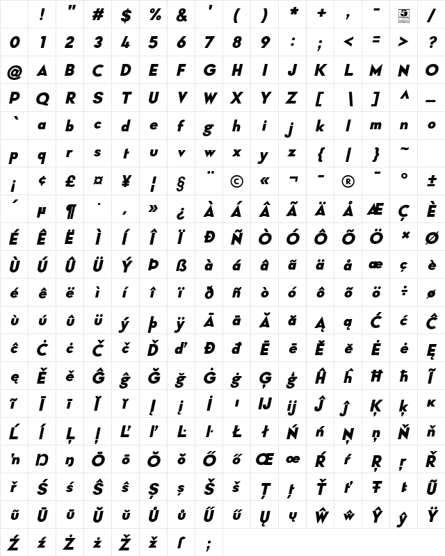 Typo Formal Demo Bold Italic Character Map Typo Formal Demo Bold Italic Character Map