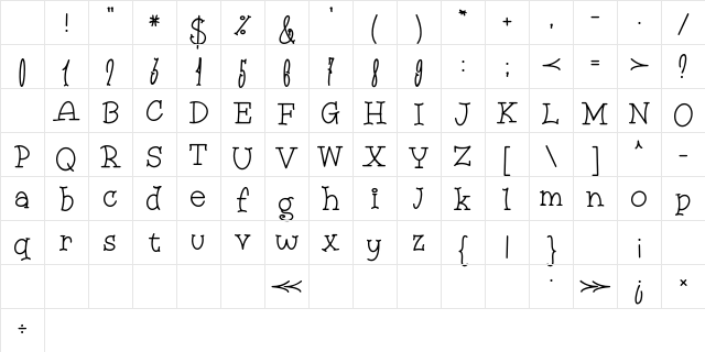 Boston Bruins sans font duo Regular Character Map
