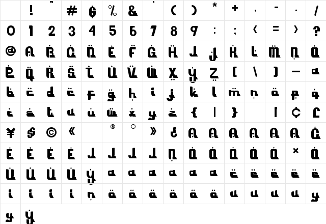 Ramadhani Regular Character Map