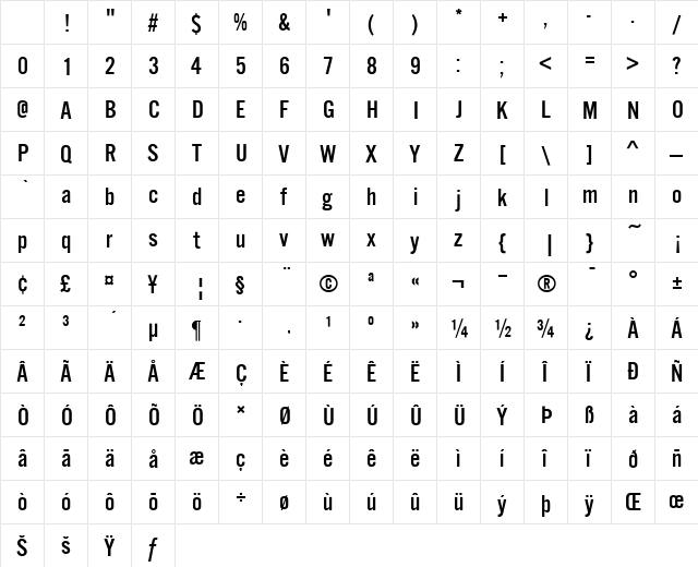 Alternate Gothic No3 D Regular Character Map Alternate Gothic No3 D Regular Character Map