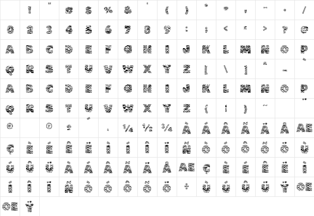THE WAVE Regular Character Map