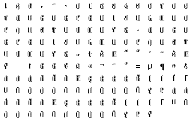a_Harder3dRgh Regular Character Map a_Harder3dRgh Regular Character Map
