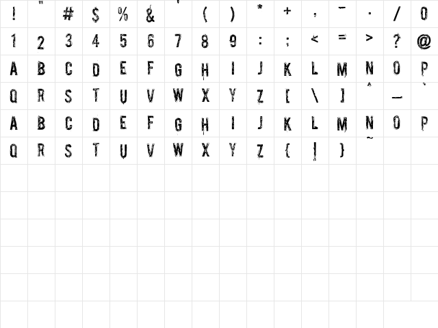 Palsu Regular Character Map