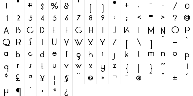 LT Oksana Medium Bold Character Map