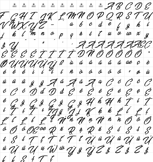 Zabritzkyes Personal Use Regular Character Map Zabritzkyes Personal Use Regular Character Map