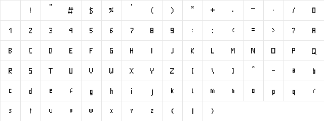 Yrael Oldschool Regular Character Map Yrael Oldschool Regular Character Map