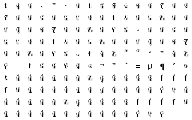 a_Harder3dWv Regular Character Map a_Harder3dWv Regular Character Map