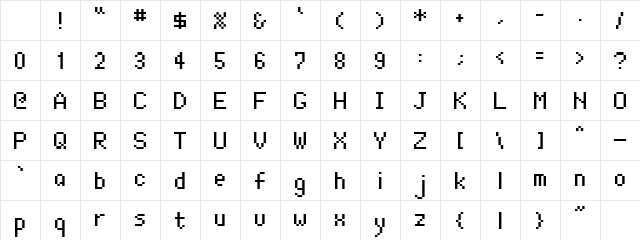 WeekBitA10 Regular Character Map WeekBitA10 Regular Character Map
