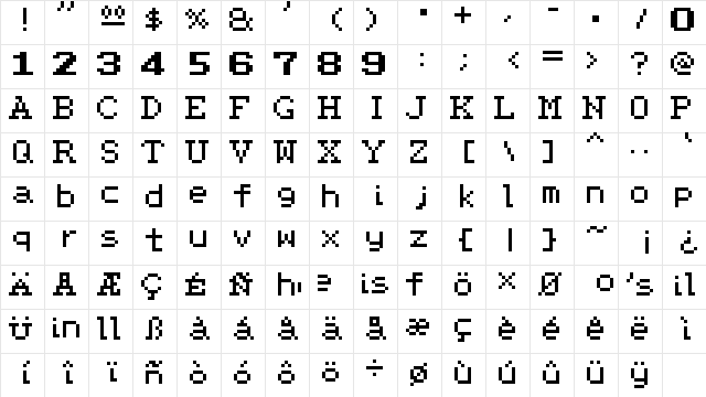 Earthbound Beginnings Regular Character Map Earthbound Beginnings Regular Character Map