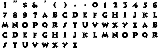 PamilatCaps-Normal Regular Character Map