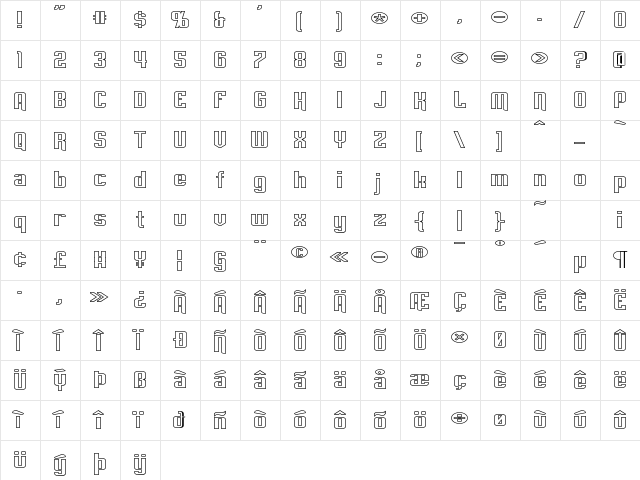 Empanada Expanded Outline Regular Character Map Empanada Expanded Outline Regular Character Map