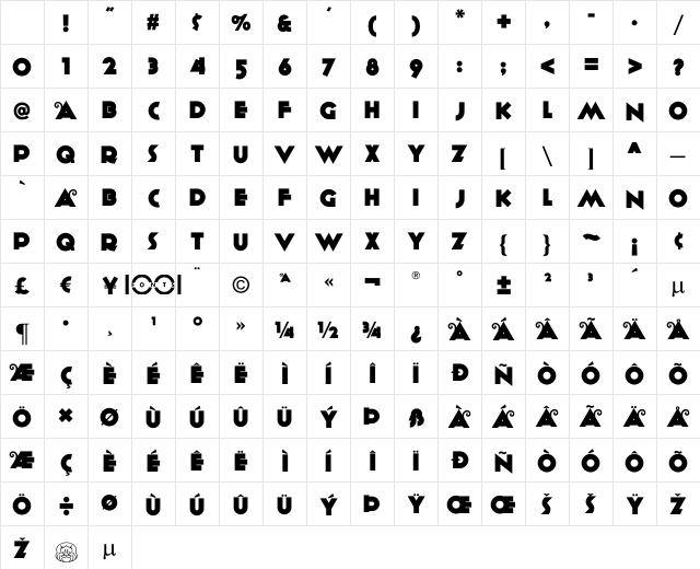 Anagram NF Regular Character Map Anagram NF Regular Character Map