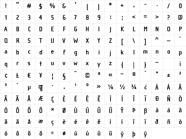 ChollaSansBold Bold Character Map ChollaSansBold Bold Character Map