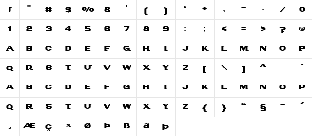 PanAm Text Regular Character Map PanAm Text Regular Character Map