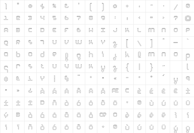 Basis DoubleOutline Character Map