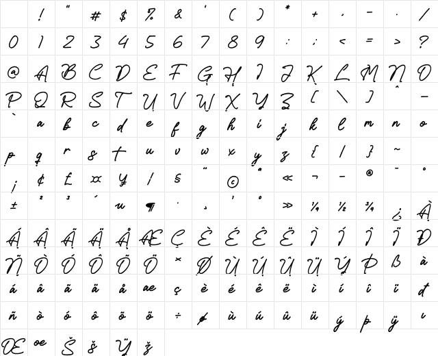 Hotcold Regular Character Map Hotcold Regular Character Map