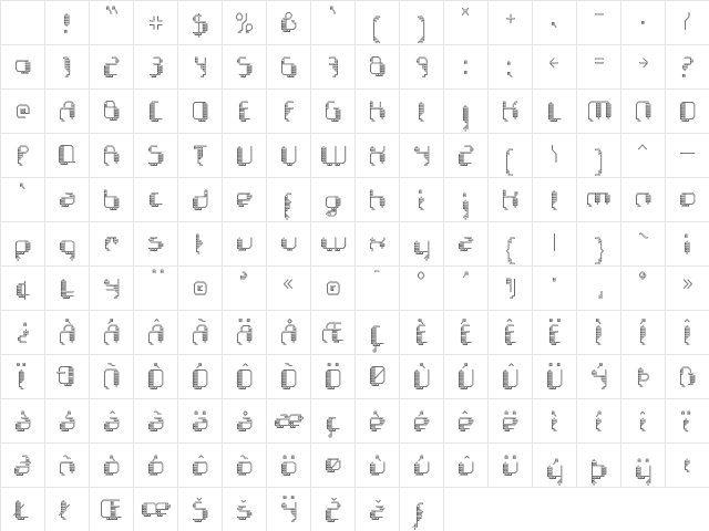 Chemo DoubleStroke Character Map