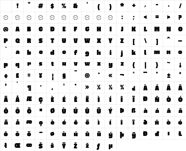 Wosker Demo Regular Character Map