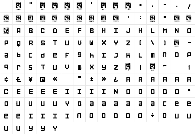 STREET ROAD Regular Character Map STREET ROAD Regular Character Map