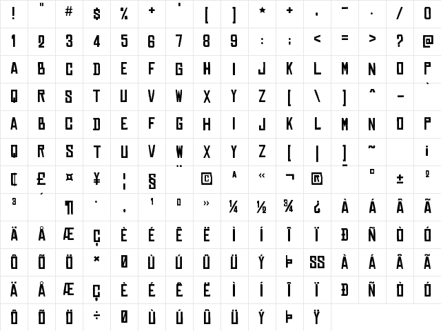 Chinese Rocks Regular Character Map