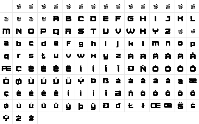 Aougtron Regular Regular Character Map