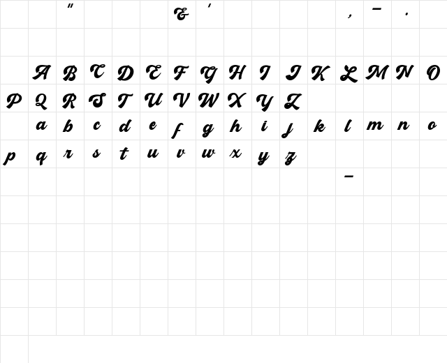Boldmatte Personal Use Only Regular Character Map Boldmatte Personal Use Only Regular Character Map
