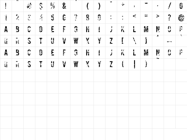 Gesso Regular Character Map Gesso Regular Character Map