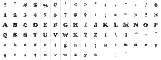 FD Crusted Regular Character Map