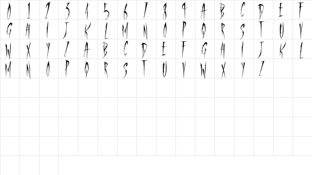 Panic Room Regular Character Map