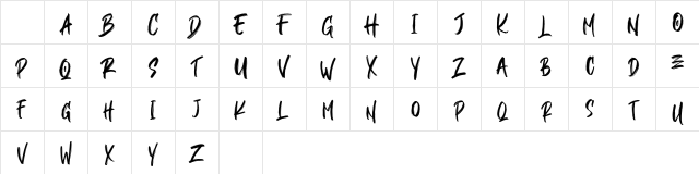 BLACKBALL Regular Character Map