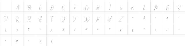 WalletSignature Regular Character Map