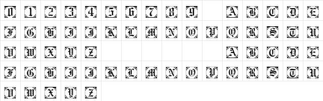 101! Antique Alpha II Regular Character Map