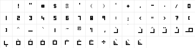 Xenois Regular Character Map