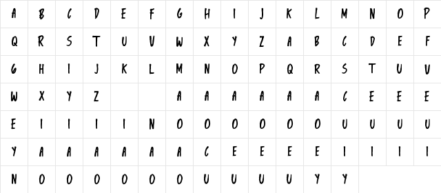 Khensin Demo Regular Character Map Khensin Demo Regular Character Map