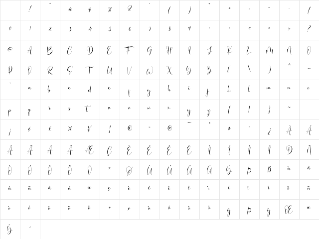 Baisley Regular Character Map