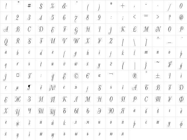 Decor Condensed Regular Character Map Decor Condensed Regular Character Map
