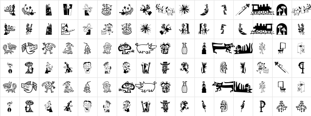 Jimbatz NF Regular Character Map