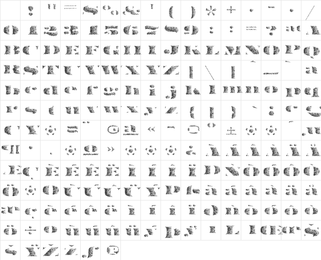 FederalTwelve Medium Character Map FederalTwelve Medium Character Map