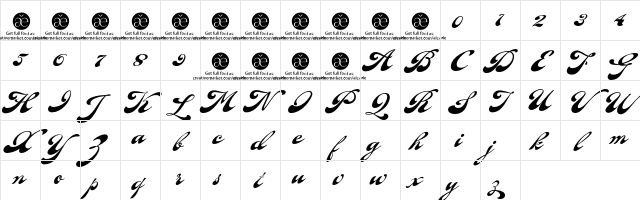 Fantera Regular Character Map