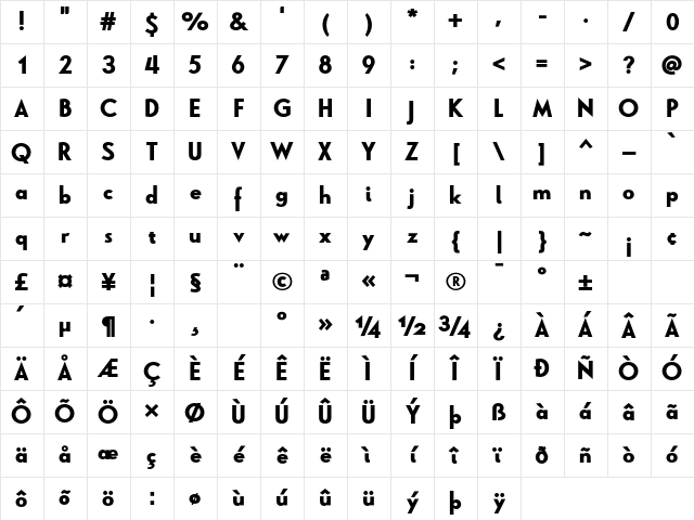 Le Havre Black Black Character Map