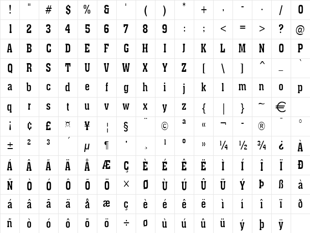 AcheCondensed Normal - Free Download (TTF) | uFonts