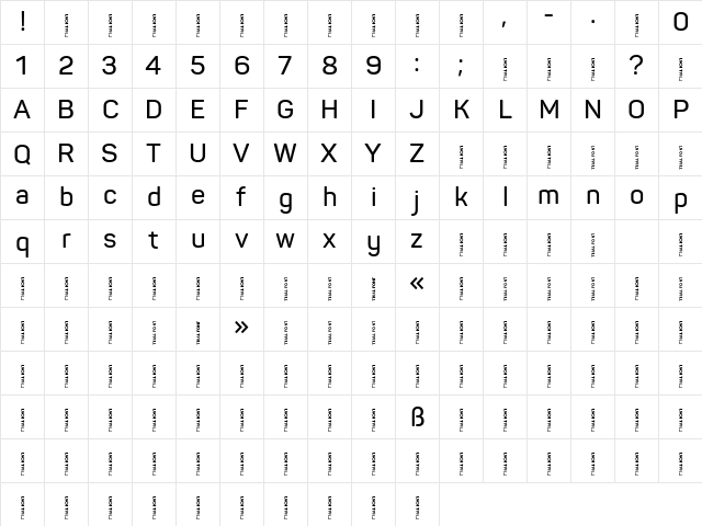Panton-Trial SemiBold Regular Character Map Panton-Trial SemiBold Regular Character Map