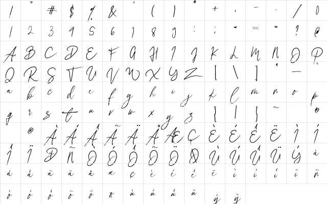 Wolussy Beauty Regular Character Map