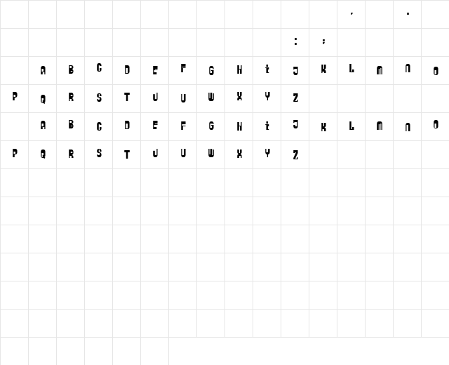 ZyberBob Regular Character Map ZyberBob Regular Character Map