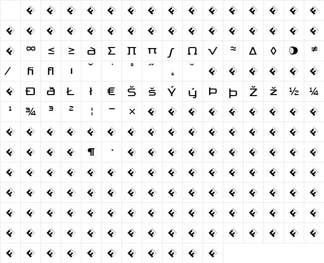 TradeMarker Light Character Map TradeMarker Light Character Map